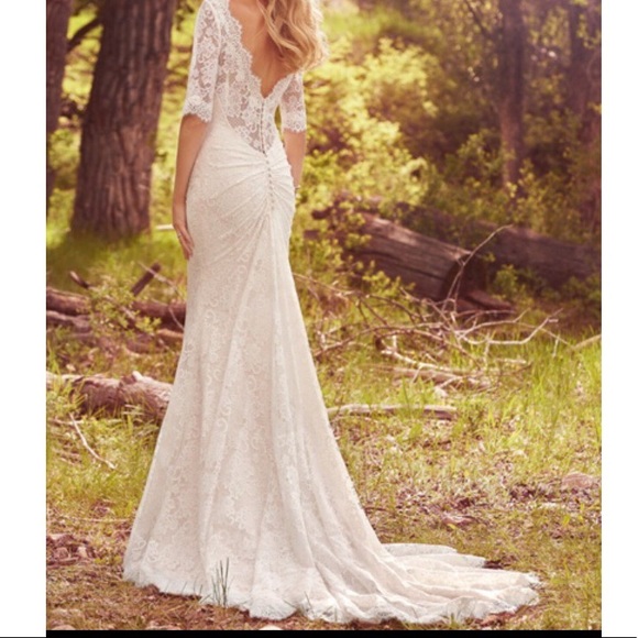Maggie Sottero McKenzie White Lace Wedding Dress - Picture 3 of 5
